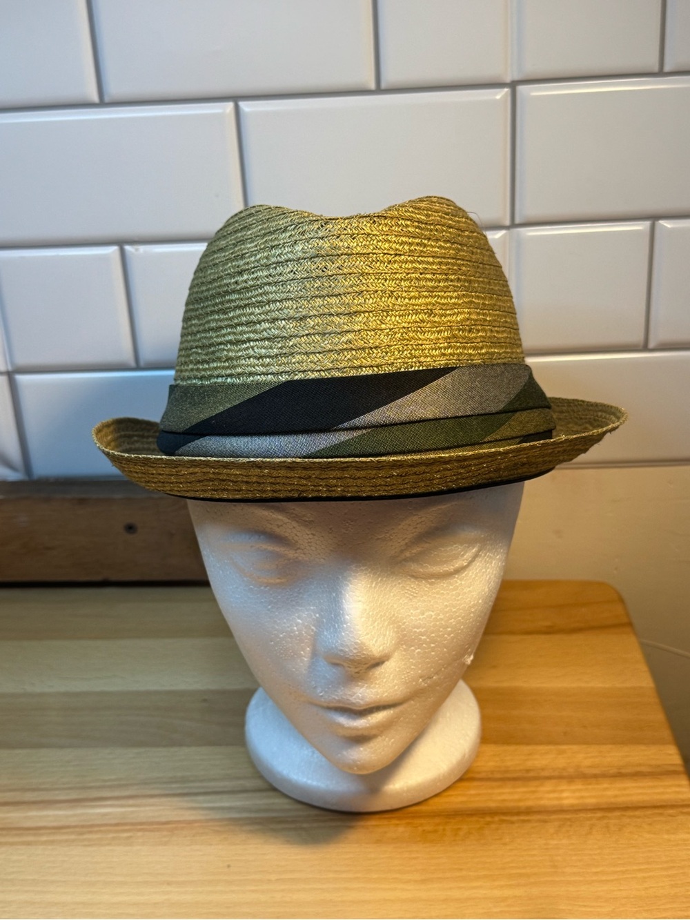 VTG Biltmore Straw Fedora Trilby Hat - Size 7 1/8 (M)